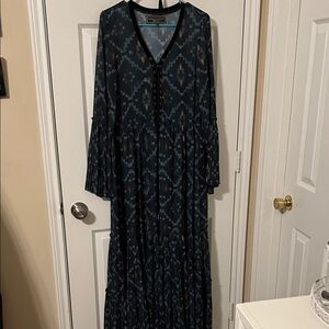 Double D Ranch Black and Blue Long Sleeve Dress